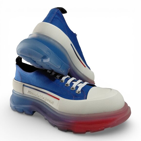Alexander Mcqueen Men Tread Slick Blue & Red Low Top Sneakers EU 43.5  US 10.5 main image 6